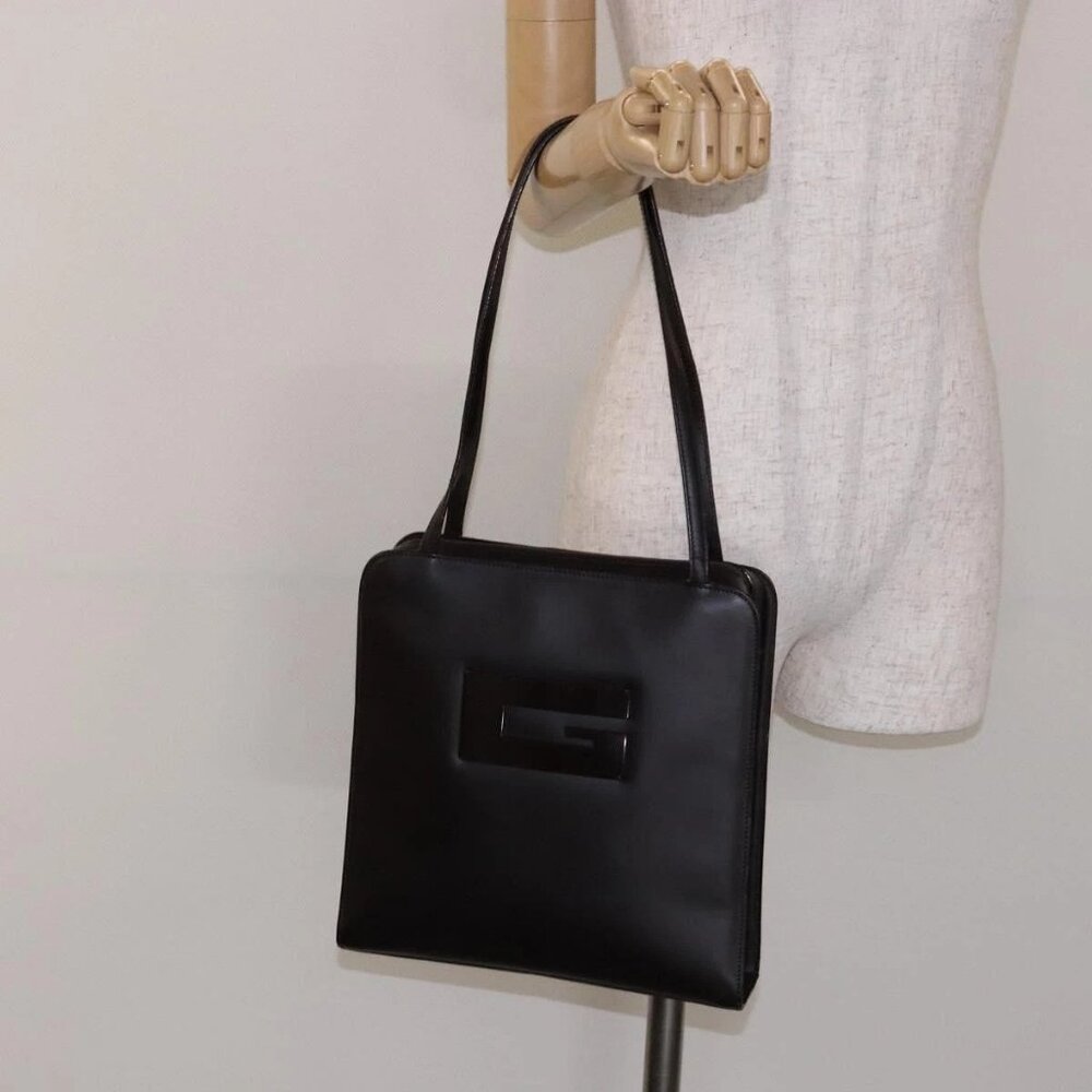 GUCCI Shoulder Bag Patent leather Dark Brown